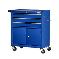 Giantz 3 Drawer Tool Box Cabinet Chest Garage Storage Organiser Blue