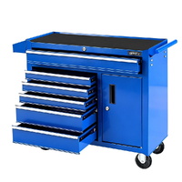 Giantz 6 Drawer Tool Chest Cabinet Trolley Blue Wheels Storage