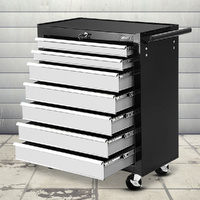 Giantz 7 Drawer Tool Box Cabinet Trolley Grey Garage Storage