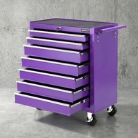 Giantz 7-Drawer Tool Chest Trolley Cabinet Toolbox Heavy Duty Garage Storage Organiser Purple