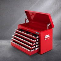 Giantz 9 Drawer Tool Box Cabinet Chest Storage Organiser Red