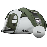 Weisshorn 4-5 Person Instant Pop Up Camping Tent Dome Green