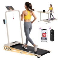 Everfit 3 in 1 Walking Pad Treadmill 12% Incline 38cm Beige