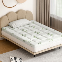 Giselle Bedding Pillowtop Mattress Topper 7.5cm Thick Bamboo Pad for Back Pain Relief Washable Skin-friendly Bed Protector with 45cm Deep Pocket Doubl