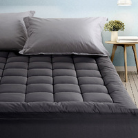 Giselle Bedding Bamboo Charcoal Pillowtop Mattress Topper 1000GSM 5cm Queen