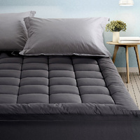 Giselle Bedding Bamboo Charcoal Pillowtop Mattress Topper 1000GSM 5cm Single