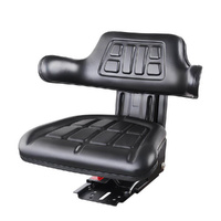 Giantz Universal Tractor Seat with Armrest PU Leather