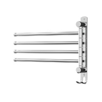 Devanti 4 Bar Towel Rail Wall Mounted Stainless Steel Swivel