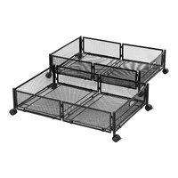 Artiss 2x Under Bed Storage Metal Containers with Wheels