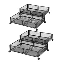 Artiss 4x Under Bed Storage Metal Containers with Wheels