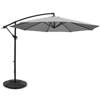 Instahut 3m Cantilever Outdoor Umbrella with Base Grey