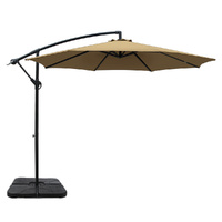 Instahut 3m Cantilever Umbrella with Base Beige