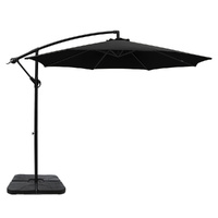 Instahut 3m Cantilever Umbrella with Base Black