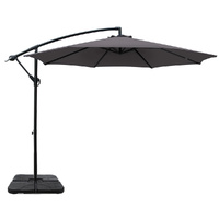 Instahut 3m Cantilever Umbrella with Base Charcoal