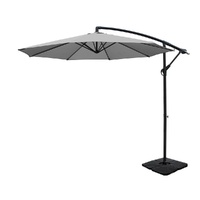 Instahut 3m Cantilever Umbrella with Base Grey
