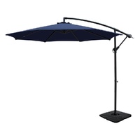 Instahut 3m Cantilever Umbrella with Base - Navy Outdoor Patio
