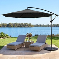 Instahut 3m Cantilever Outdoor Umbrella - Black Garden Patio