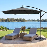Instahut 3m Cantilever Outdoor Umbrella - Charcoal Garden Patio