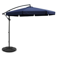 Instahut 3m Cantilever Umbrella with Base - Navy