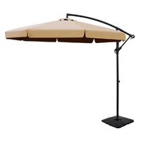 Instahut 3m Cantilever Umbrella with Base - Beige