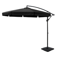 Instahut 3m Cantilever Umbrella with Base - Black