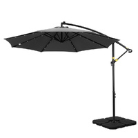 Instahut 3m Cantilever Umbrella LED Base - Charcoal