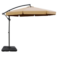 Instahut 3m Cantilever Outdoor Umbrella with Base - Beige
