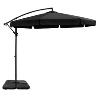 Instahut 3m Cantilever Outdoor Umbrella with Base - Black