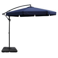 Instahut 3m Cantilever Outdoor Umbrella with Base - Navy
