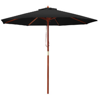 Instahut 2.7m Outdoor Pole Umbrella - Black