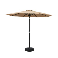 Instahut 2.7m Tilt Outdoor Pole Umbrella with Base - Beige