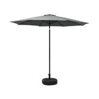 Instahut 2.7m Tilt Outdoor Pole Umbrella with Base - Charcoal