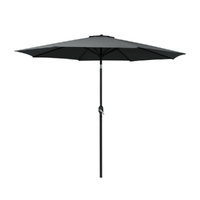 Instahut 2.7m Tilt Outdoor Pole Umbrella with Base - Black