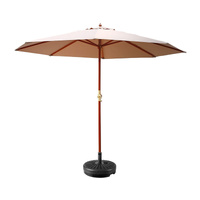 Instahut 3m Outdoor Umbrella with Base & Pole - Beige