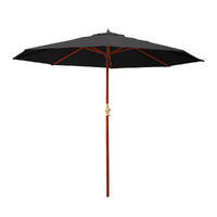 Instahut 3m Outdoor Umbrella with Pole - Black