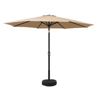 Instahut 3m Outdoor Umbrella with Tilt, Base & Pole - Beige