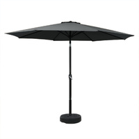 Instahut 3m Outdoor Umbrella with Tilt, Base & Pole - Black