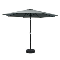 Instahut 3m Outdoor Umbrella with Tilt, Base & Pole - Charcoal