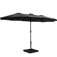 Instahut 4.57m Outdoor Umbrella with Base Stand Tilt - Black