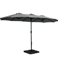 Instahut 4.57m Outdoor Umbrella with Base Stand Tilt - Charcoal