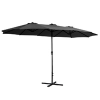 Instahut 4.57m Outdoor Umbrella with Tilt Pole - Black