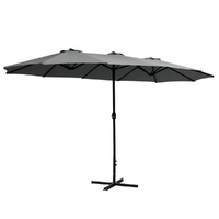 Instahut 4.57m Outdoor Umbrella with Tilt Pole - Charcoal