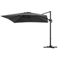 Instahut 3m Roma Cantilever Umbrella 360° Rotation - Charcoal