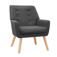Artiss Anne Linen Armchair Charcoal