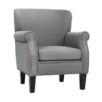 Artiss Retro Accent Armchair Linen Grey