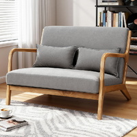 Artiss 2-Seater Loveseat Armchair Fabric Grey