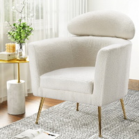 Artiss Yoli White Boucle Fabric Armchair