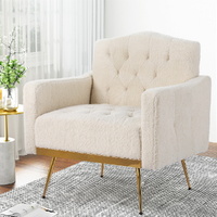Artiss Nicole Beige Boucle Fabric Armchair