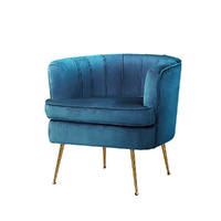 Artiss Norvia Velvet Armchair Blue