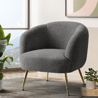 Artiss Sherpa Boucle Armchair - Charcoal